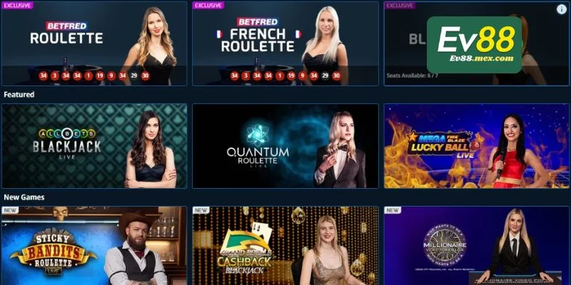 Kho game siêu khủng chỉ có tại sảnh Livecasino EV88. 